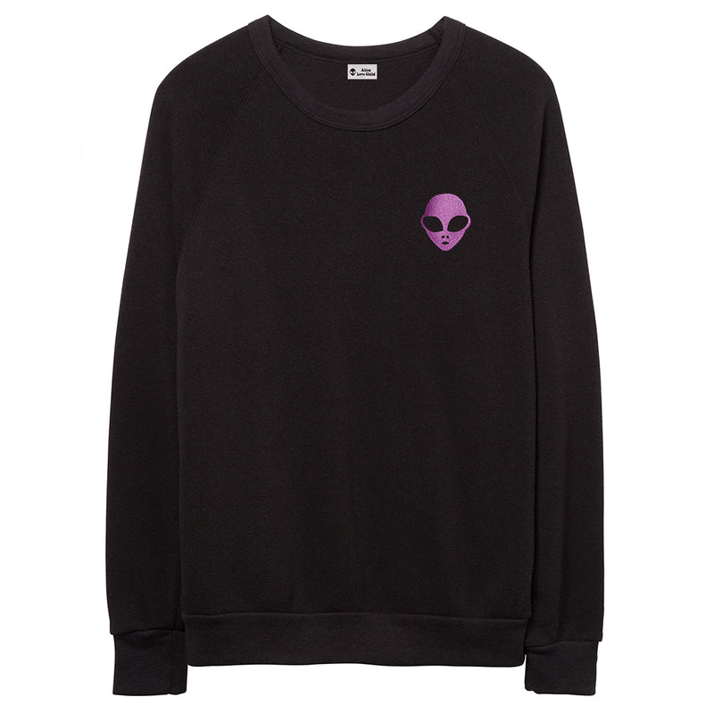 Embroidered Eco-Fleece <br>Black Unisex Sweatshirt