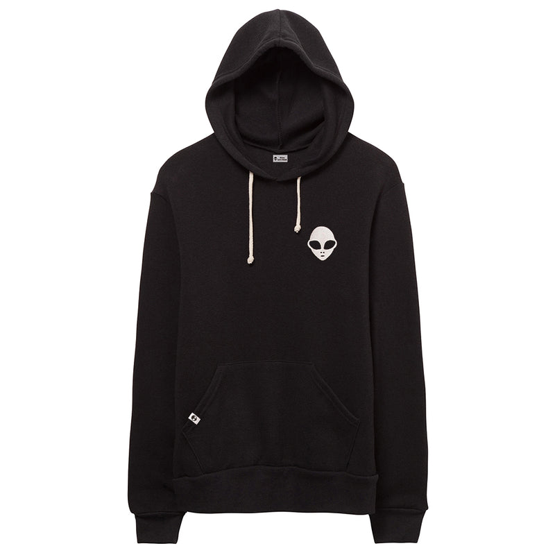Embroidered Eco-Fleece <br>Black Unisex Pullover Hoodie