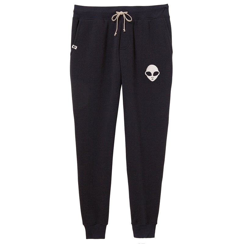 Embroidered Eco-Fleece <br>Black Unisex Sweatpants