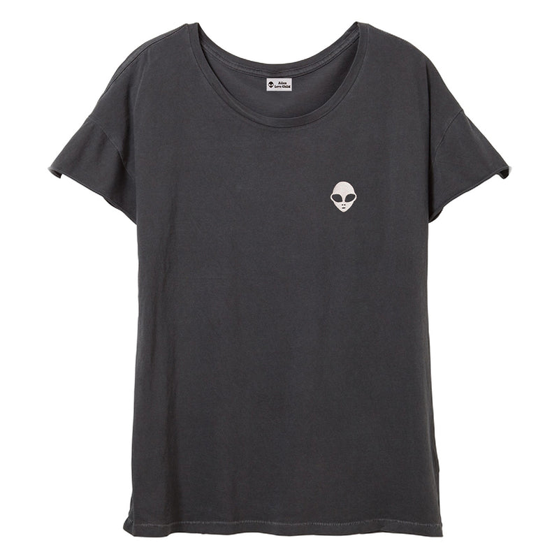 Embroidered 100% Cotton <br>Grey Women's T-Shirt