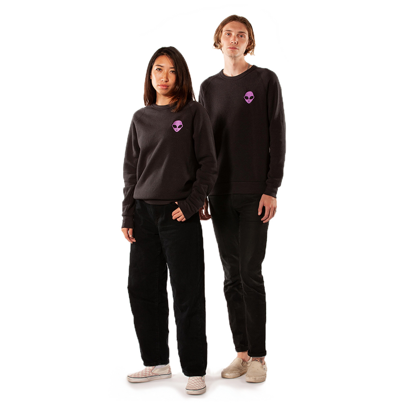 Embroidered Eco-Fleece <br>Black Unisex Sweatshirt
