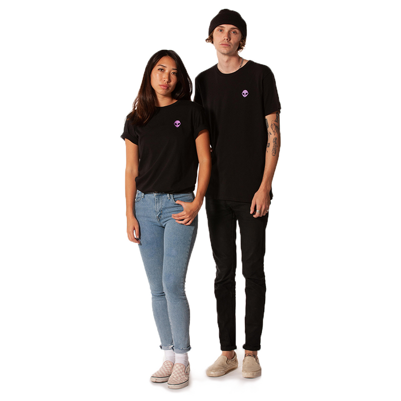 Embroidered 100% Cotton <br>Black Unisex T-Shirt