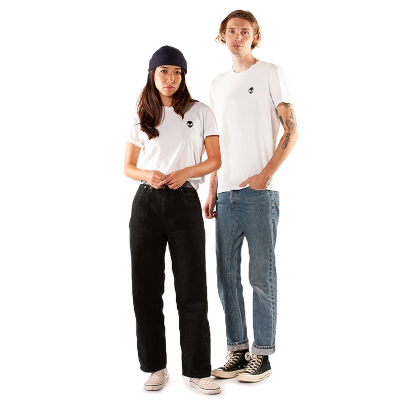 Embroidered 100% Cotton <br>White Unisex T-Shirt