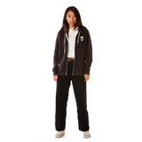 Embroidered Eco-Fleece <br>Black Unisex Zip-Up Hoodie
