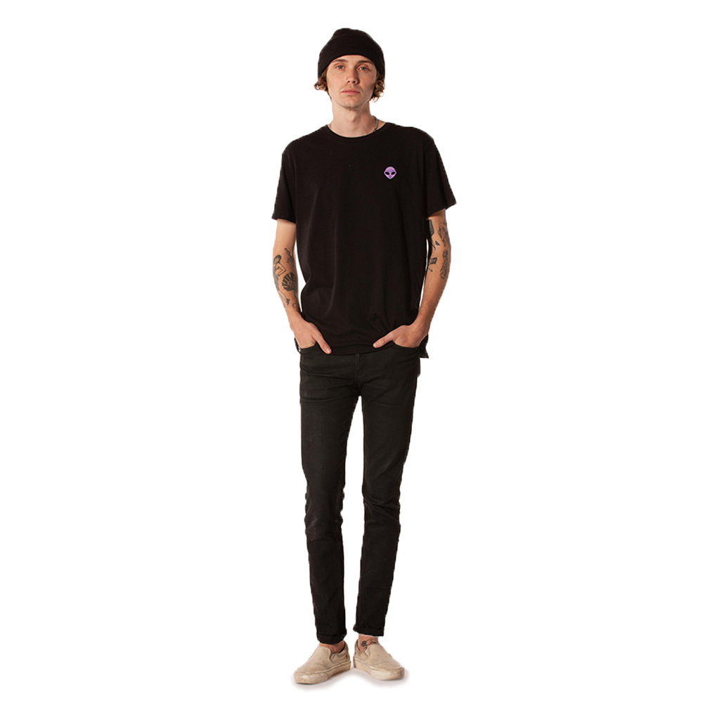 Embroidered 100% Cotton <br>Black Unisex T-Shirt